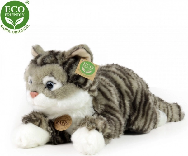 Plišasta muca tigrasta siva 40 cm eco-friendly