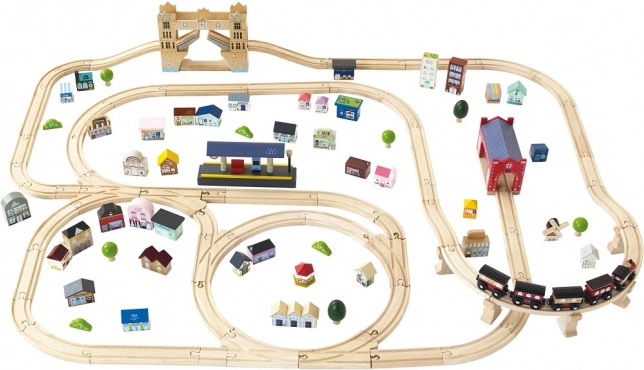 Le Toy Van lesena železniška proga City z londonskim mostom