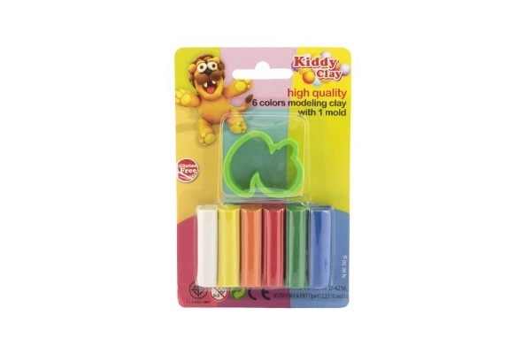 Modelina/Plastelina NARA 50g 6 kos s kalupom 4 vrste na kartici 9,5x14cm