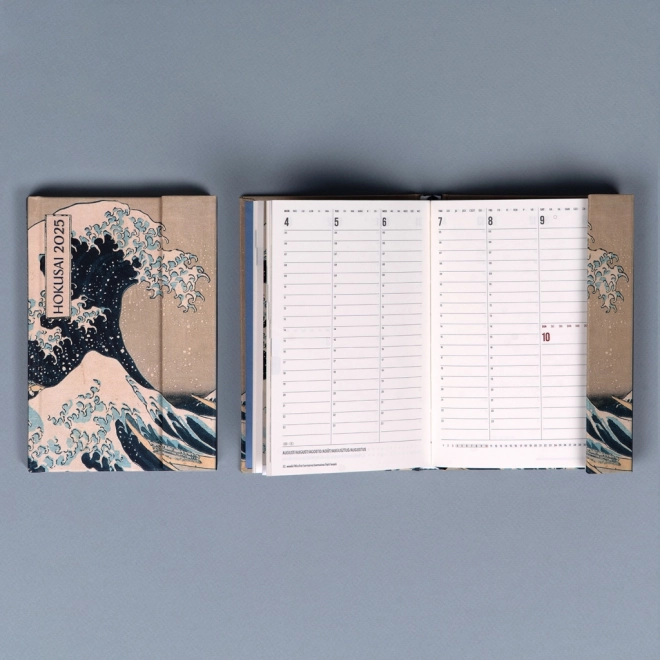 NOTIQUE tedenski magnetni dnevnik Katsushika Hokusai 2025, 11 x 16 cm