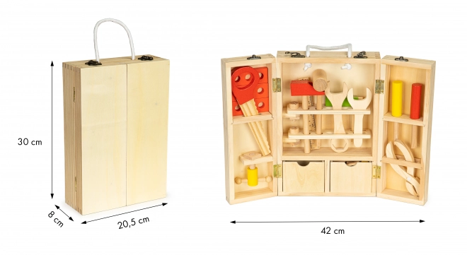 Leseno orodje v delavniskem boksu, set XXL ECOTOYS