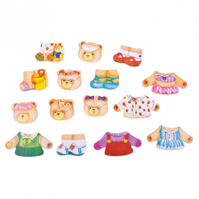Bigjigs Toys Medvedova družina oblačilni puzzle