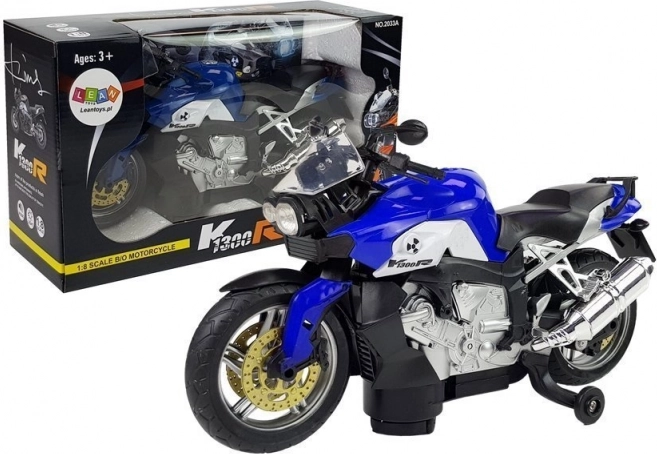 Električni otroški motocikel modre barve