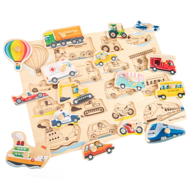 Leseno Vstavljivo Puzzle Prometna Sredstva