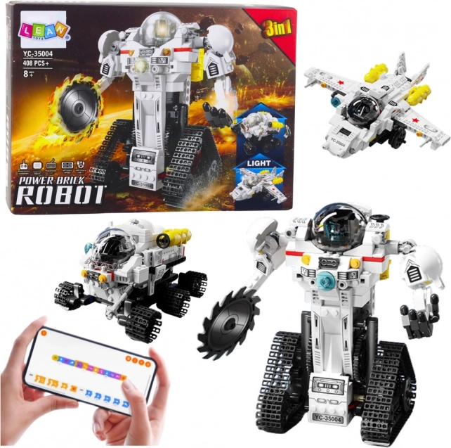Gradbeni komplet 3v1: robot, vesoljski rover in letalo na daljinsko upravljanje, 408 kosov