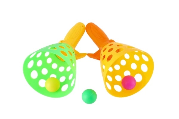 Lovljenje žoge igra / lovljenje žogice 2 kosa plastika 19 cm + 3 žogice v mreži