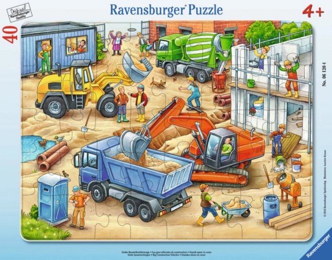 RAVENSBURGER Puzzle Veliki gradbeni stroji 40 kosov