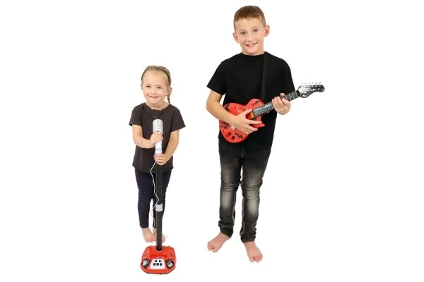 Električna kitara ROCK STAR plast 58cm na baterije z zvokom, svetlobo v škatli 24x62x5,5cm
