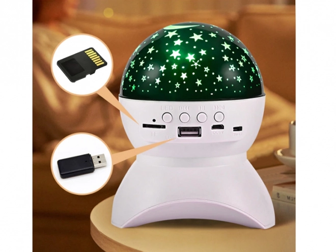 Nočni LED projektor z zvočnikom in Bluetooth