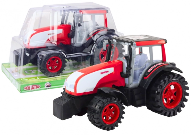 Velik kmetijski traktor s pogonom Rdeč