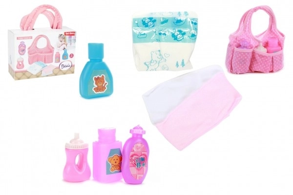 Torba za punčke z dodatki plast v plastični škatlici 17x12x7cm