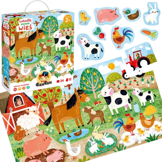 Veseli puzzle 24 koščkov - Gremo na vas