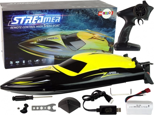 RC motorni čoln 2,4 GHz rumen 35 km/h