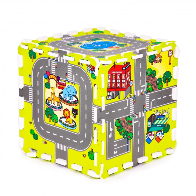 Pena igralna podloga mesto – 9 kosov 90,5 × 90,5 cm IPLAY
