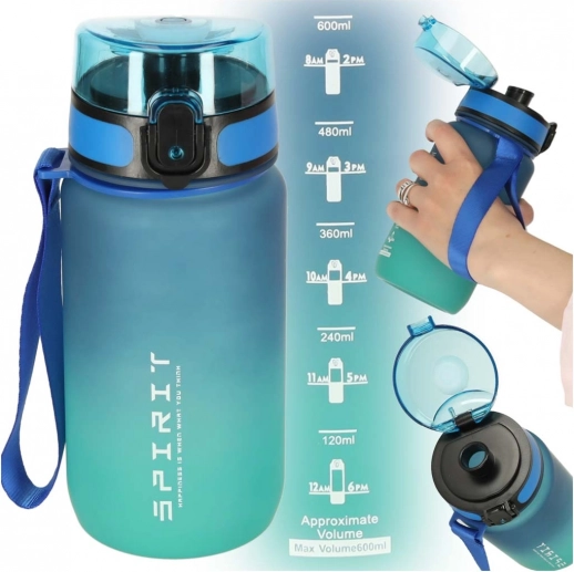 Športna plastenka z ustnikom 600 ml modrozelena
