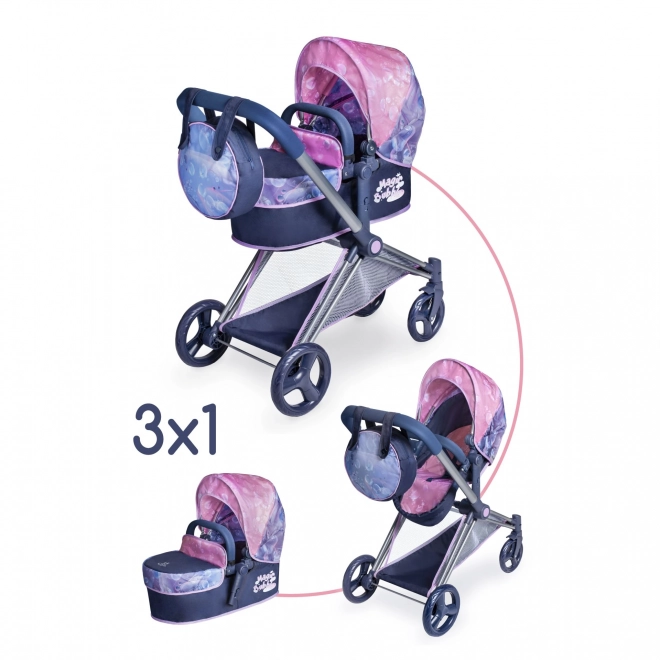 DeCuevas 81776 Zložljiv voziček za punčke 3 v 1 z vrečko Magic Bubble 2024 - 73 cm