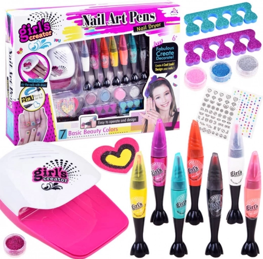 Dekliški set za okraševanje nohtov z sušilnikom GIRL'S CREATOR