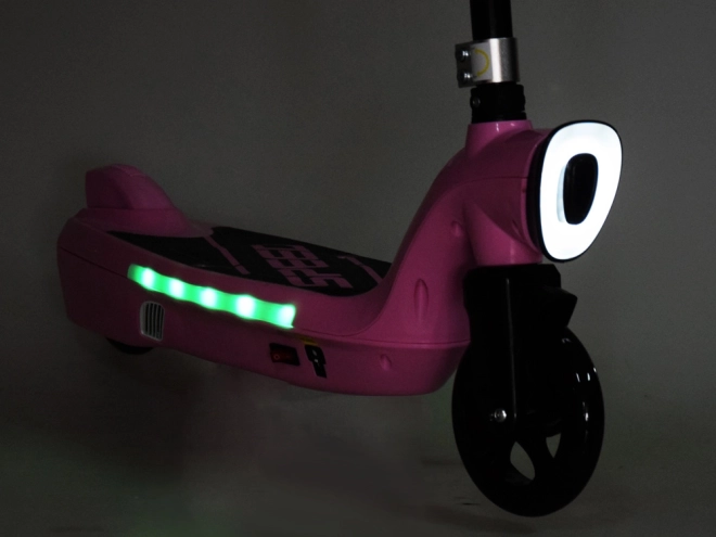 Električni skiro s LED osvetlitvijo – Rožnata