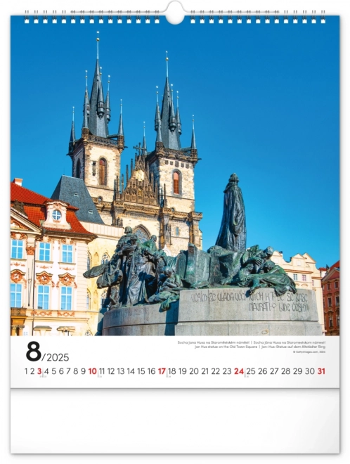 Stenski koledar Praga 2025, 30 × 34 cm