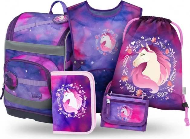 Set BAAGL Zippy Plus Konj: Aktovka, Peresnica, Vrečka, Predpasnik, Denarnica