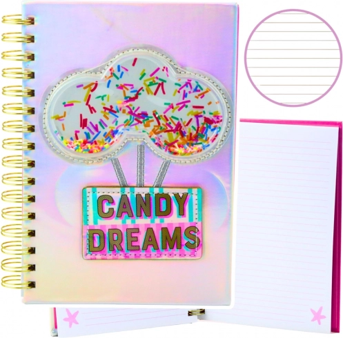 zvezek v črtah Candy Dreams holografski A5