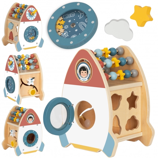 Lesena raketa za otroke z aktivnostmi TOOKY TOY