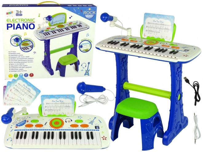 Električna klavirska tipkovnica za otroke Blue USB note