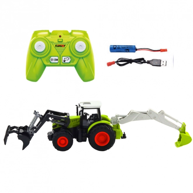 Zabaven traktor z obračalno lopato in bagrom