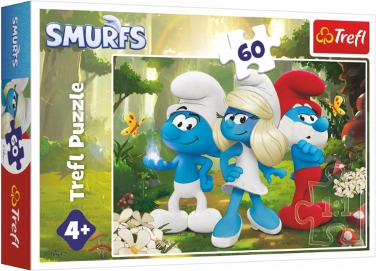 puzzle Smrkci – začarani gozd 60 koščkov