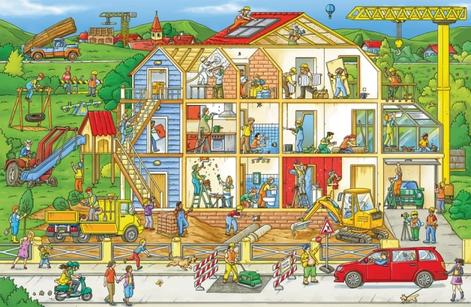 Detaljne ilustracije gradbišča
