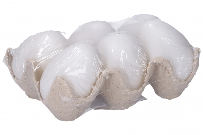 Dekorativno belo plastično jajce 6 cm, 6 kos