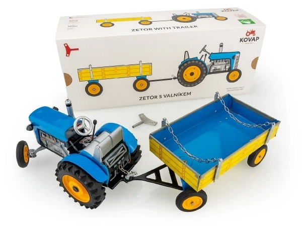 Traktor Zetor z Modrim Priklopnikom
