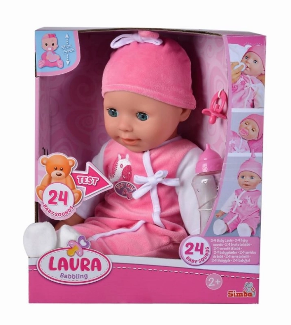 Punčka Laura z otroškim čebljanjem 38 cm