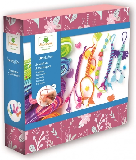 Lovely Box - Kreativni set Scoubidou - Zabavno pletenje iz barvnih vrvic