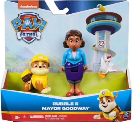 Komplet figur TLAPKOVA PATRULJA - Rubble in županja Goodway s Chickaletto