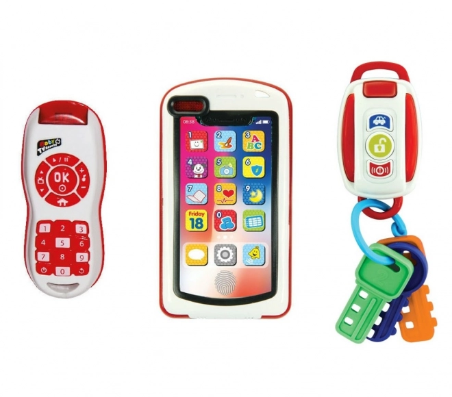 Moja prva oprema 3v1, avtomobilski ključi, telefon in daljinec