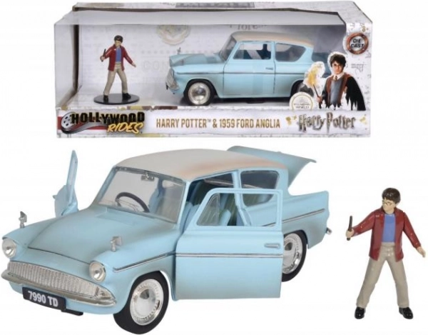 Harry Potter – kovinski model Ford Anglia 1959 1:24 s figurico