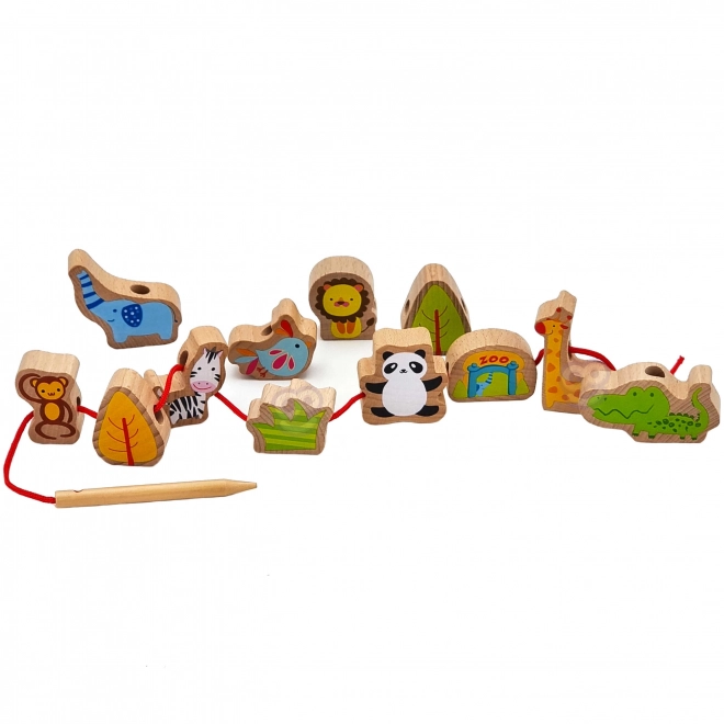 Lesene kocke za natikanje ZOO