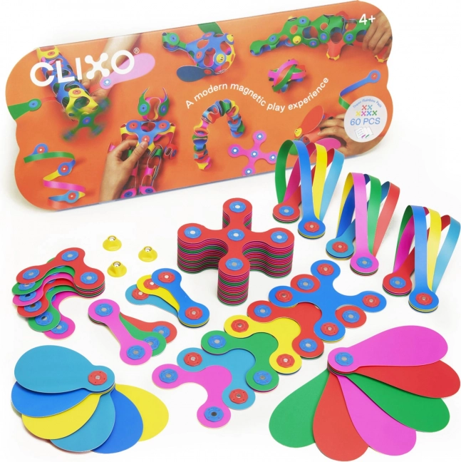 Magnetne kocke Clixo Super Rainbow, 60 kosov