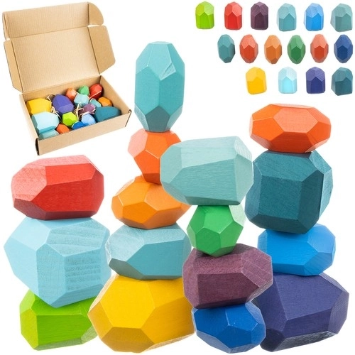 Kreativni leseni balansni kamni Kruzzel 22475 - set 16 kos