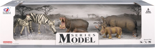Set figur sveta živali – zebre, povodni konji in nosorogi