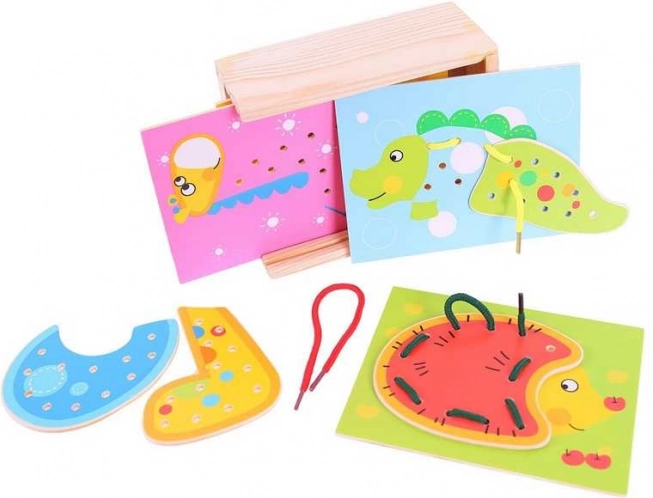 Bigjigs Toys prepletanje živalic – leseni komplet za otroke