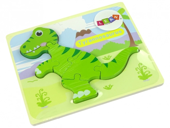 Lesena sestavljanka Dinosaver Isanosaver Tiranosaver Zeleni