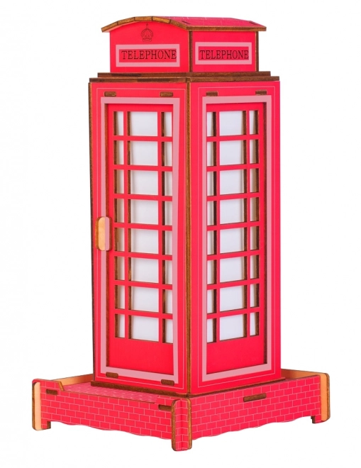 Woodcraft Lesena 3D sestavljanka Britanski telefonski kiosk