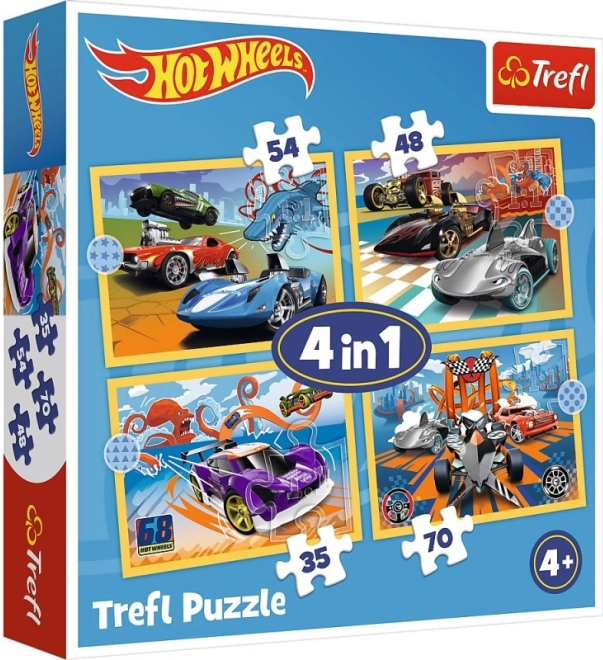 Sestavljanka HOT WHEELS 4v1 vozila Trefl