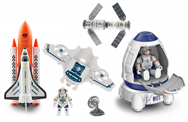 Vesoljski komplet s figurico 8cm in raketoplanom 21cm