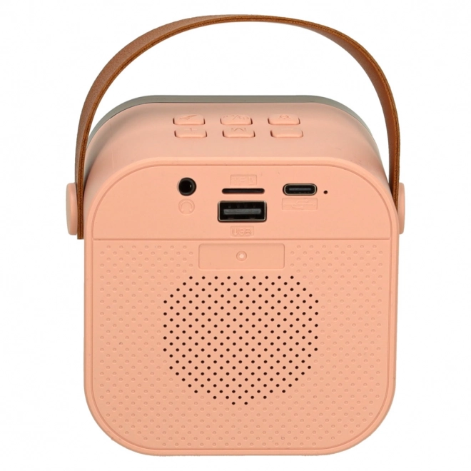Karaoke komplet mikrofon + prenosni zvočnik BLUETOOTH USB LED roza