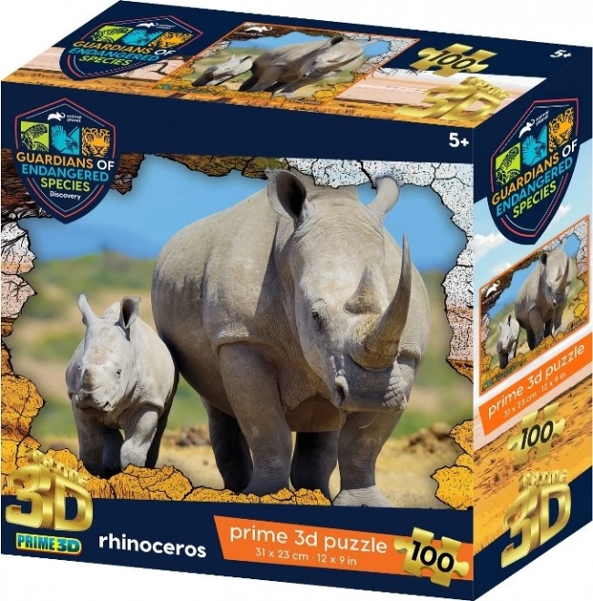 3D sestavljanka nosorog 100 koščkov