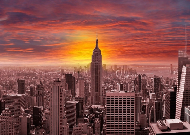 Uživaj V Uganki Sončni zahod nad panoramo New Yorka 1000 kosov