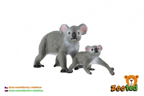 Koala medvedka 2 kosa samica z mladičem zooted plast 4-6 cm v vrečki